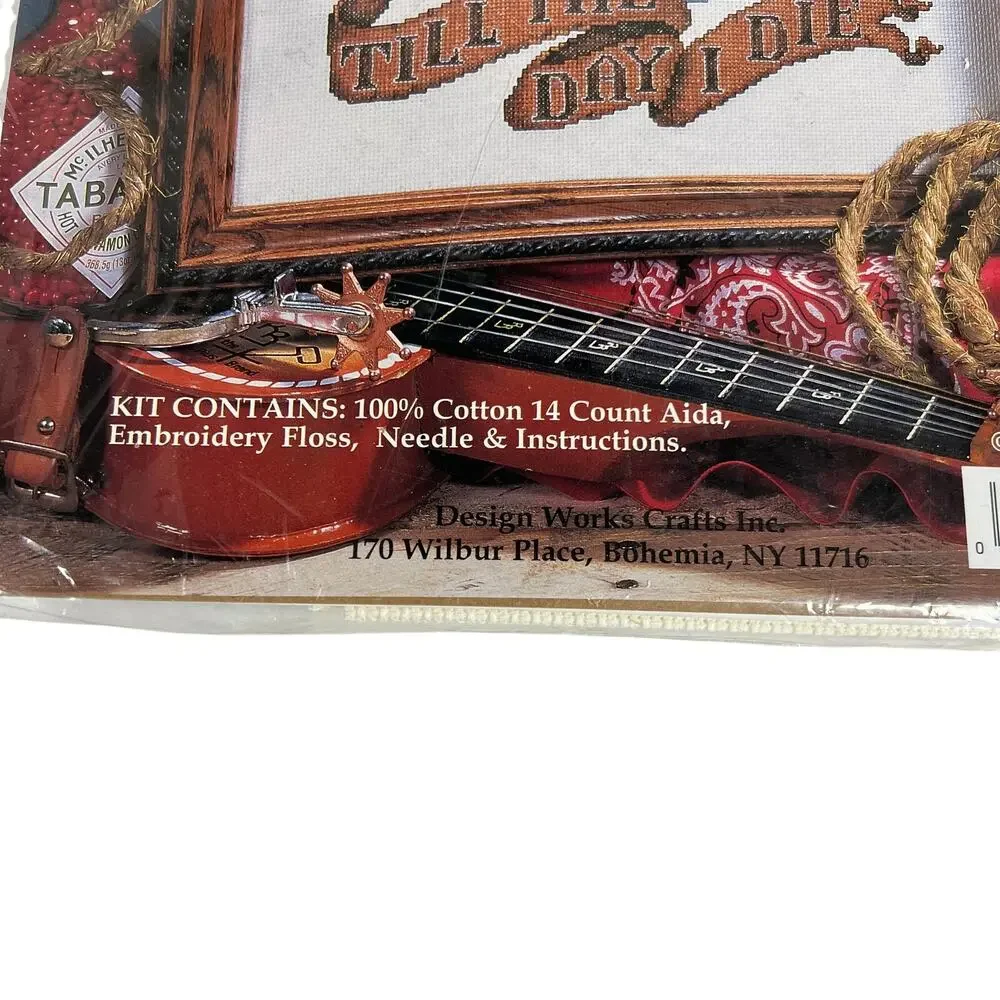 DESIGN WORKS Country Music Counted Cross Stitch Kit 14x14 Sepia Western Guitar